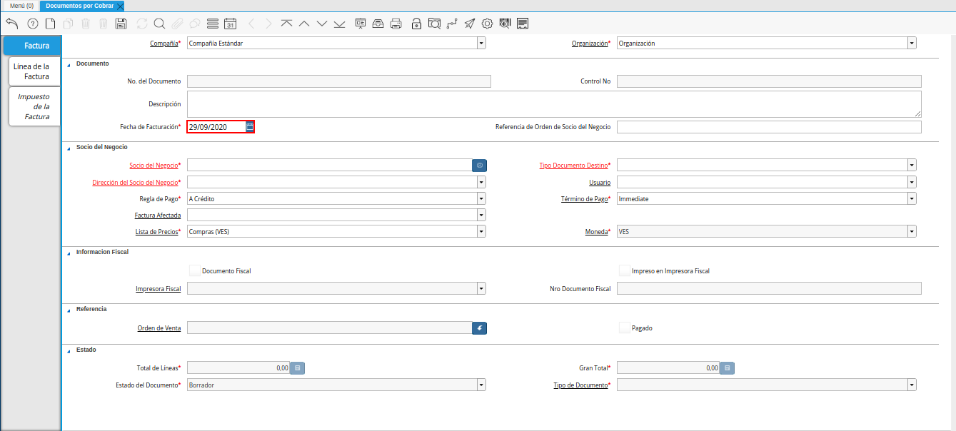 campo fecha de facturación