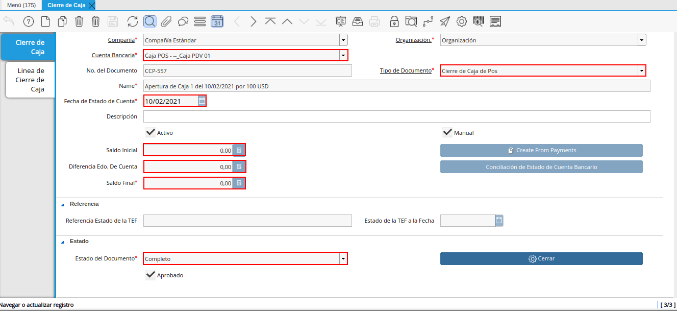 Cierre de Caja 04 Completada