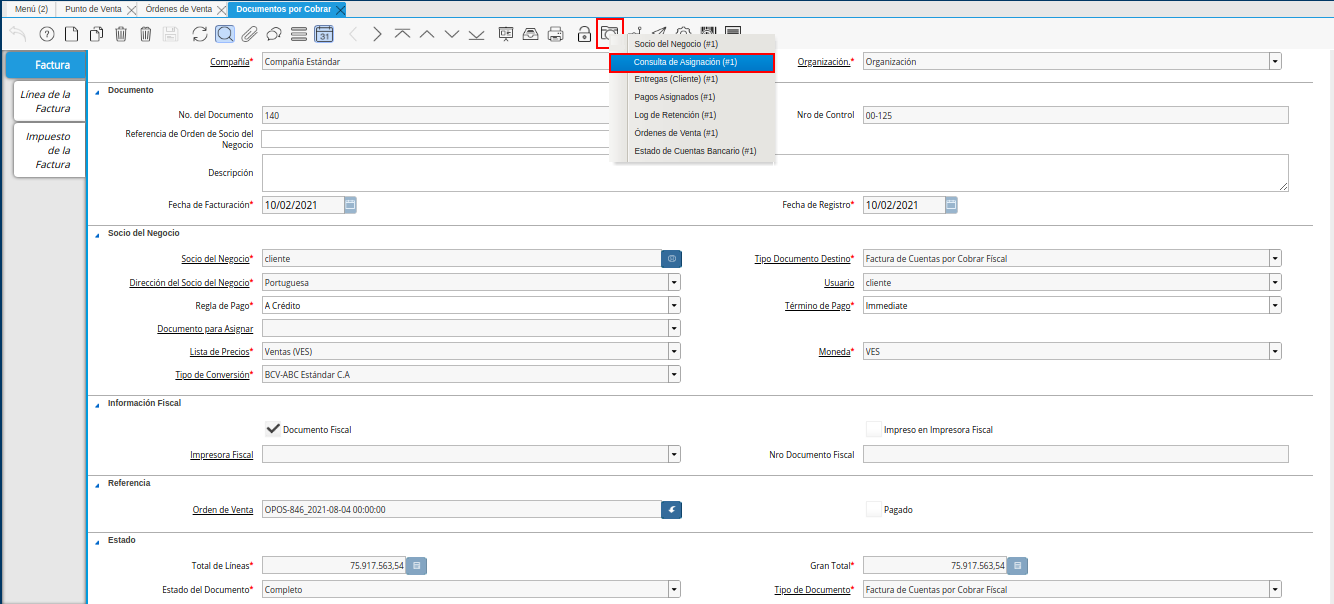 acercar asignación entre factura y cobro