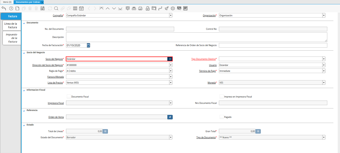 Campo Socio del Negocio