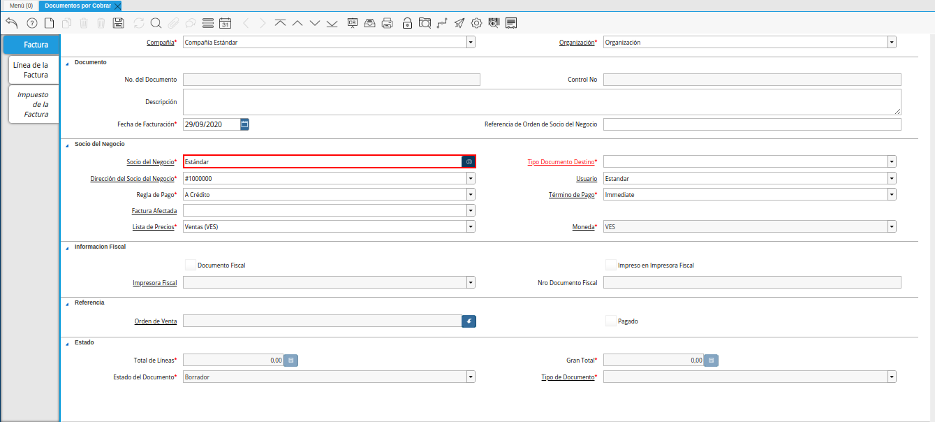 Campo Socio del Negocio