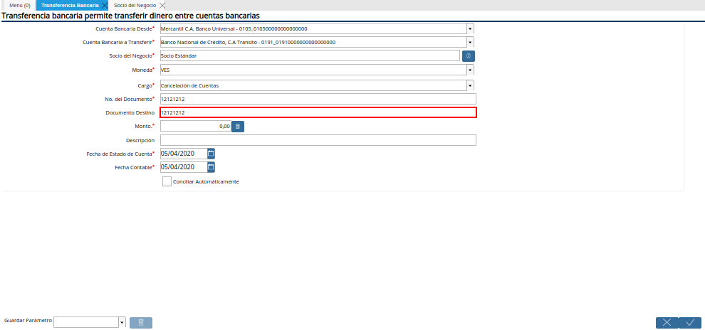 Campo Documento Destino