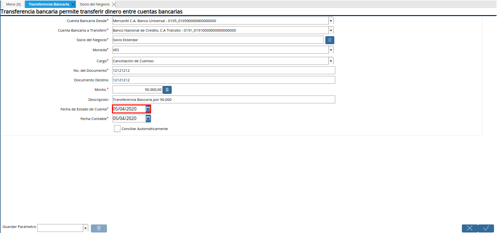 Campo Fecha de Estado de Cuenta