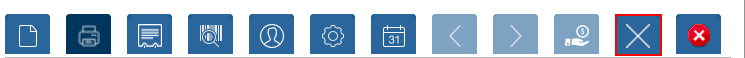 Icono Cancel Order de la Barra de Herramientas del Punto de Venta
