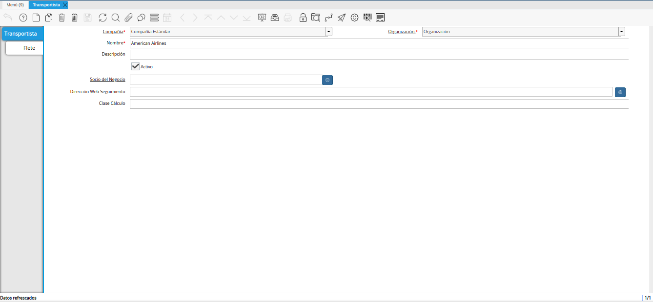 ventana transportista