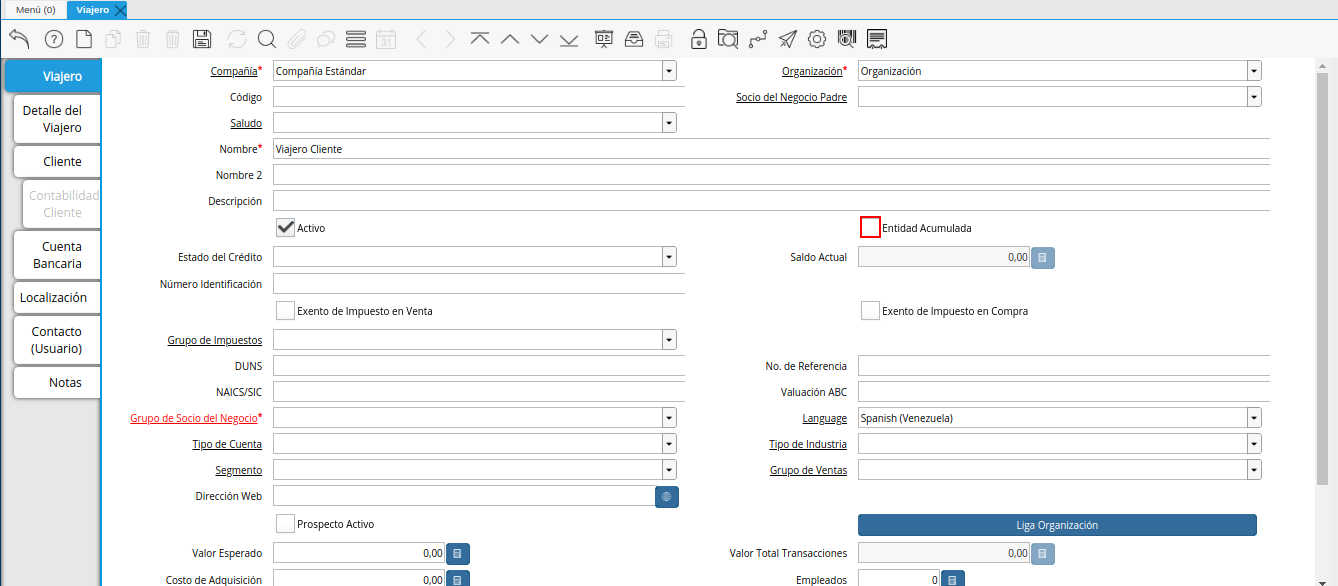 check entidad acumulada de la ventana viajero