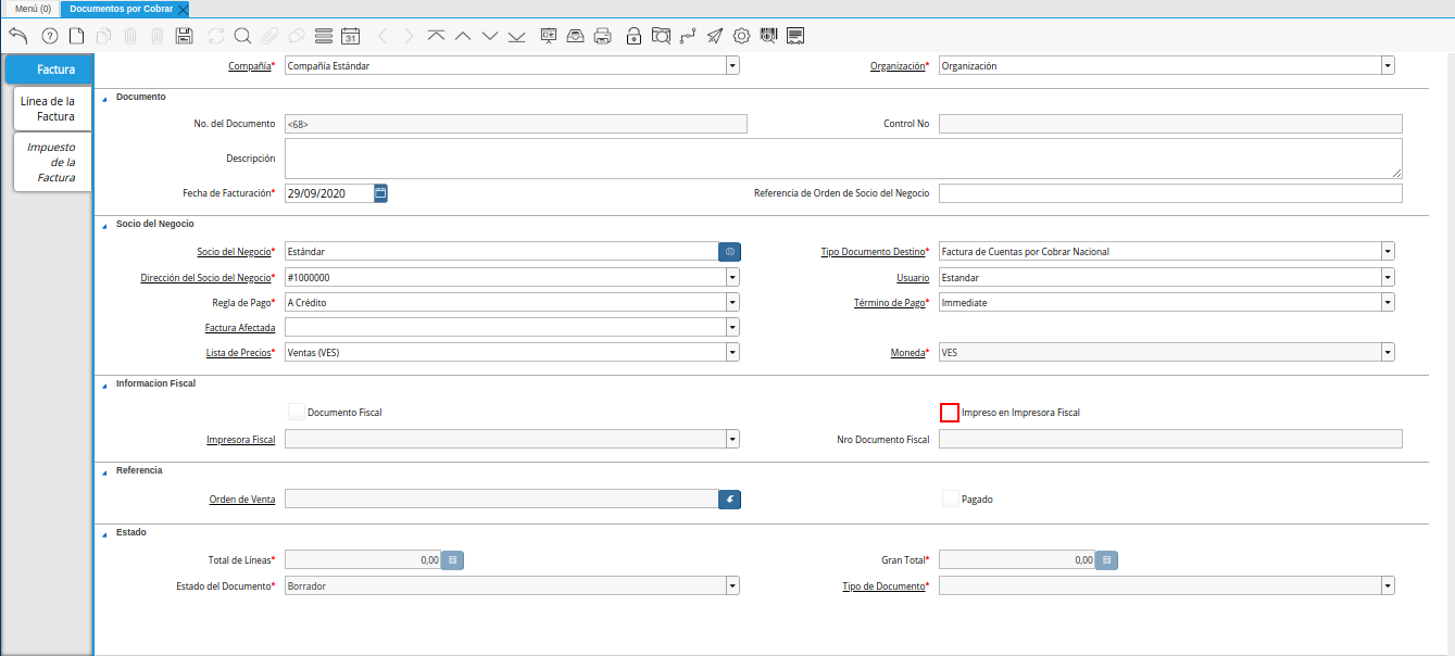 checklist impreso en impresora fiscal