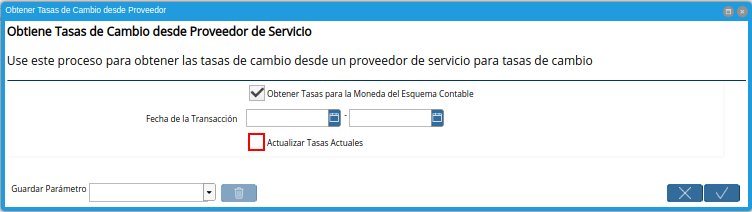 checklist actualizar tasas actuales