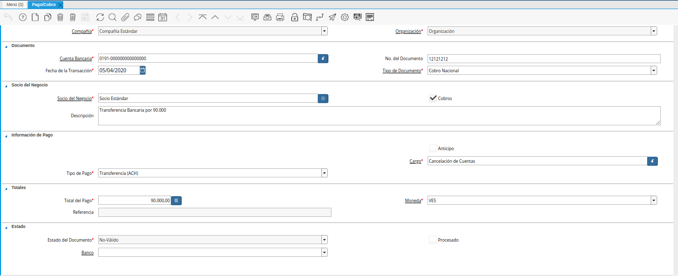 Cobro en Ventana Pago/Cobro