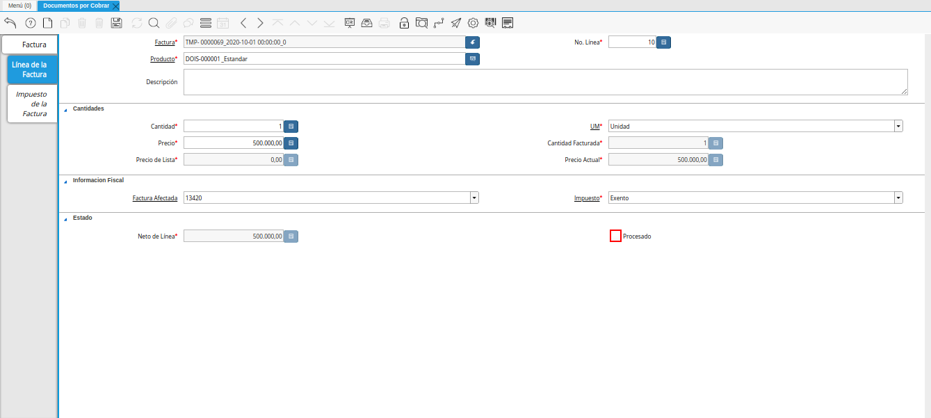 checklist procesado nota de crédito