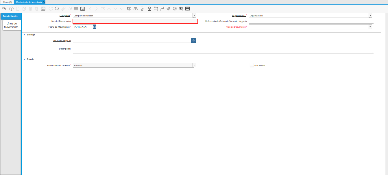 Campo número de documento