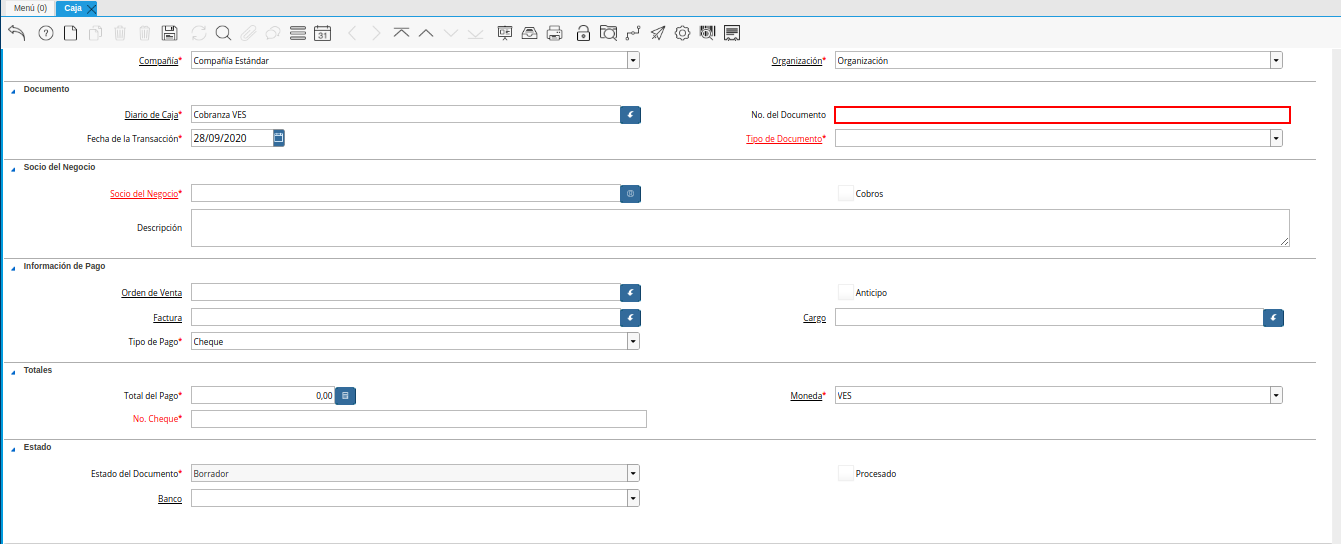 campo nro del documento