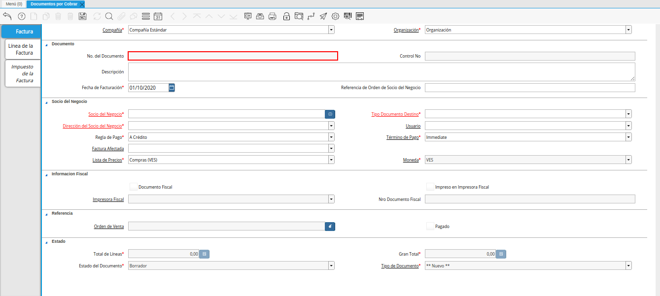 campo nro del documento