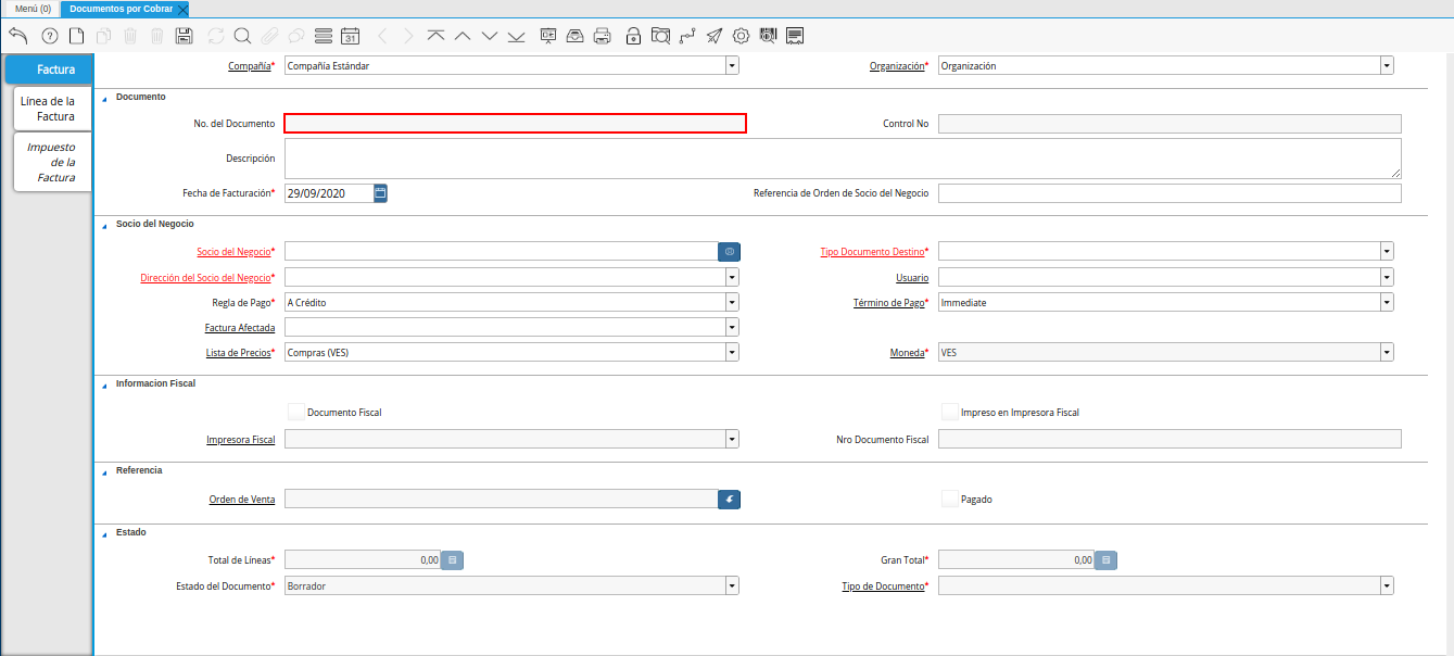 campo nro del documento