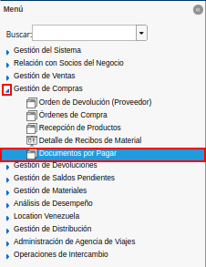 menu documentos por pagar