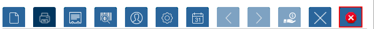 Icono Finalizar Ventana de la Barra de Herramientas del Punto de Venta
