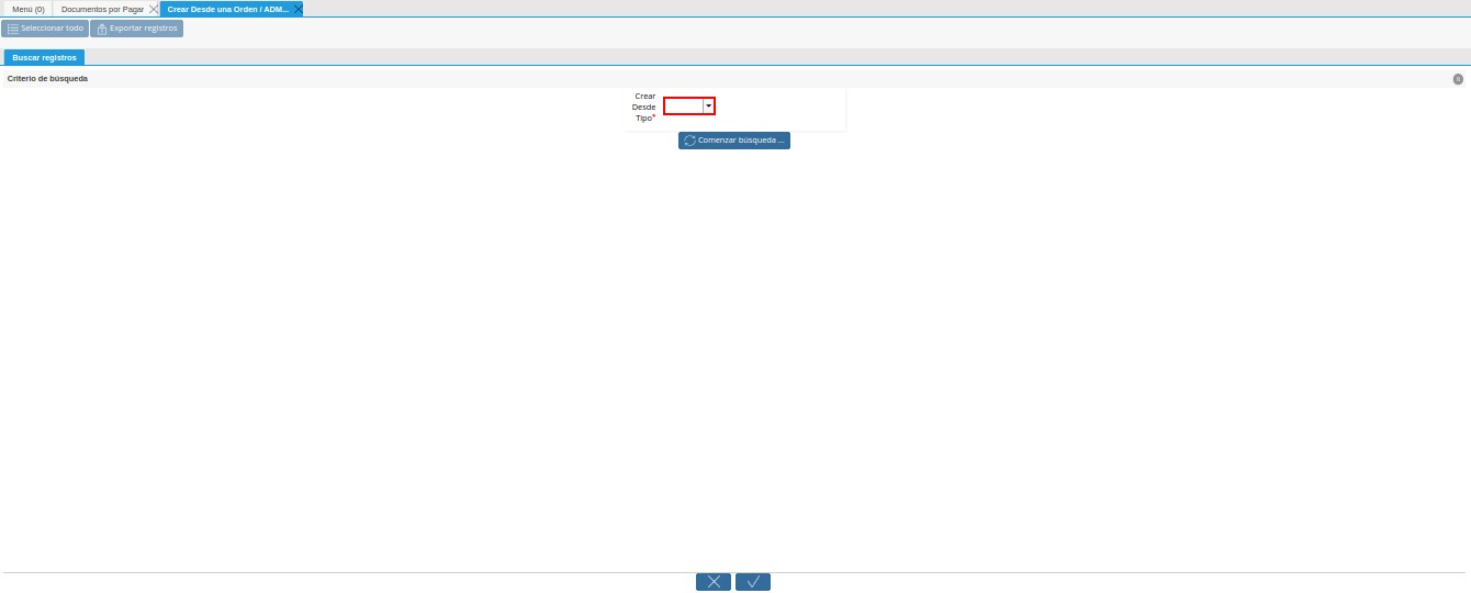 campo crear desde tipo de la ventana crear desde
