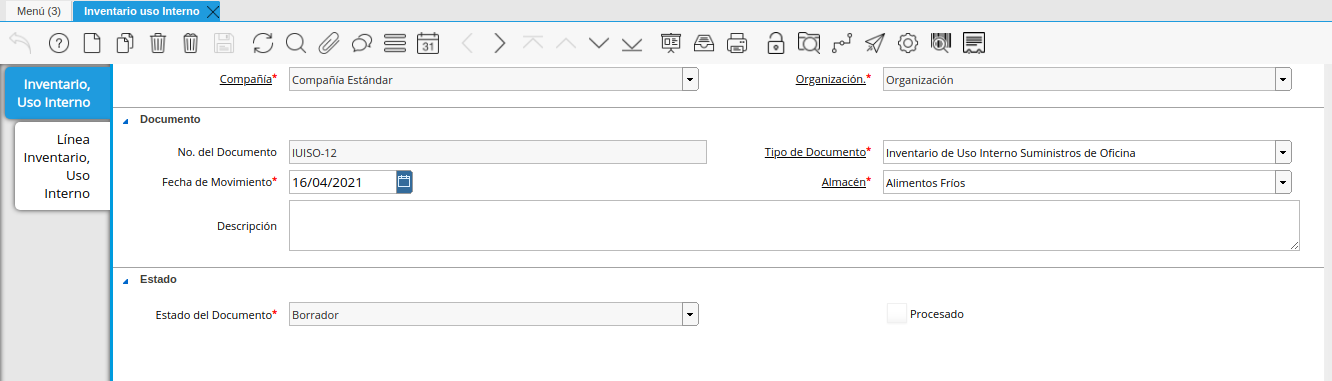 ventana inventario uso interno