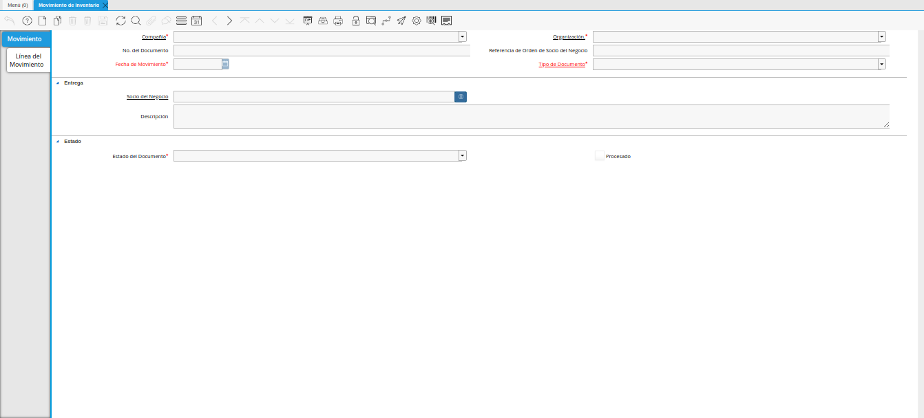 Ventana Movimiento de Inventario