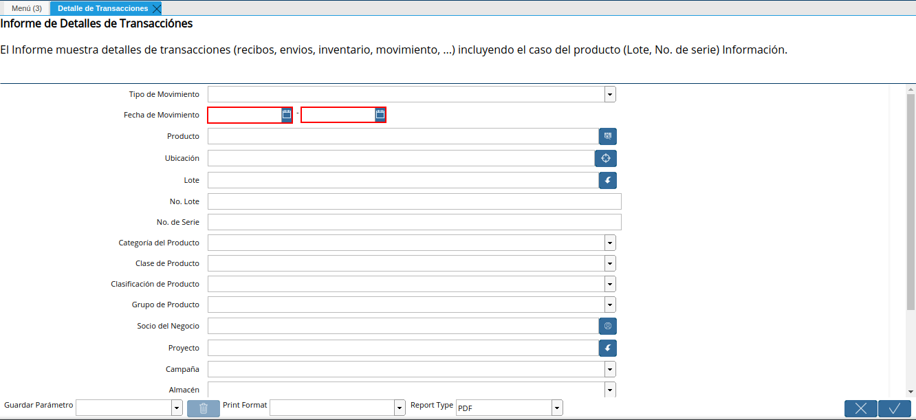 campo fecha de movimiento de la ventana detalle de transacciones