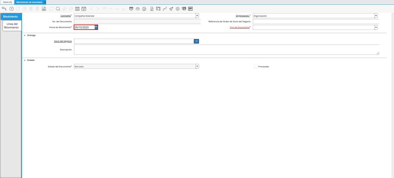 Campo Fecha de Movimiento