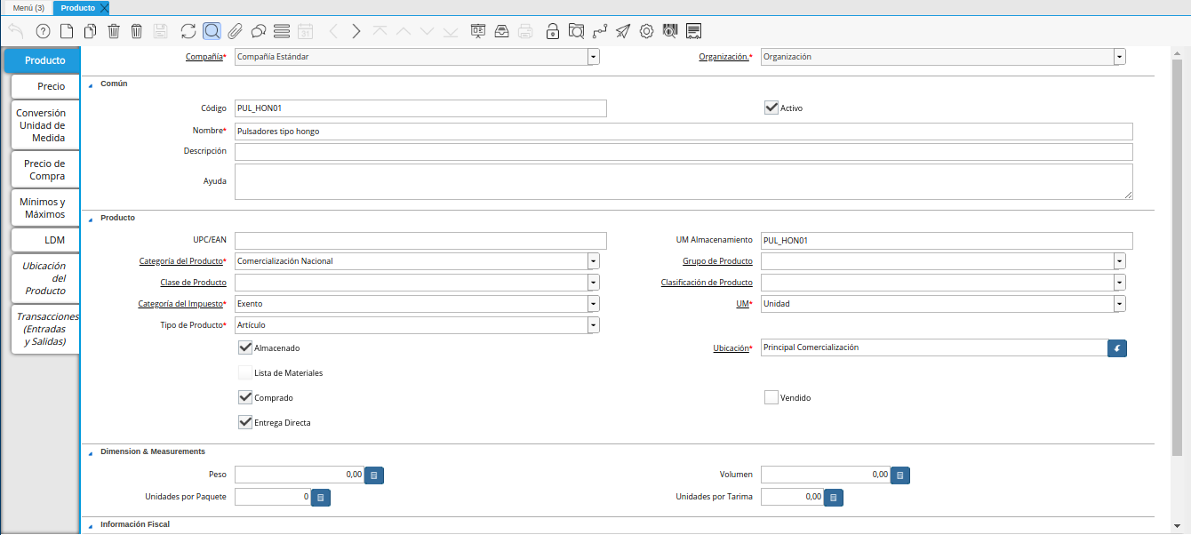 producto pulsadores tipo hongo