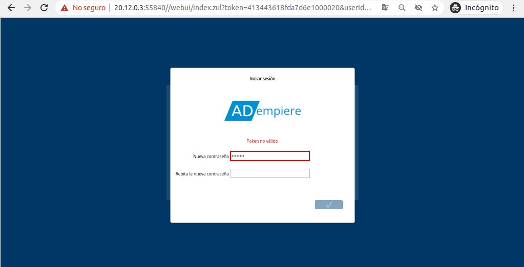 Campo Nueva Contraseña