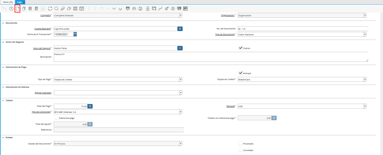 icono registro nuevo de la ventana caja