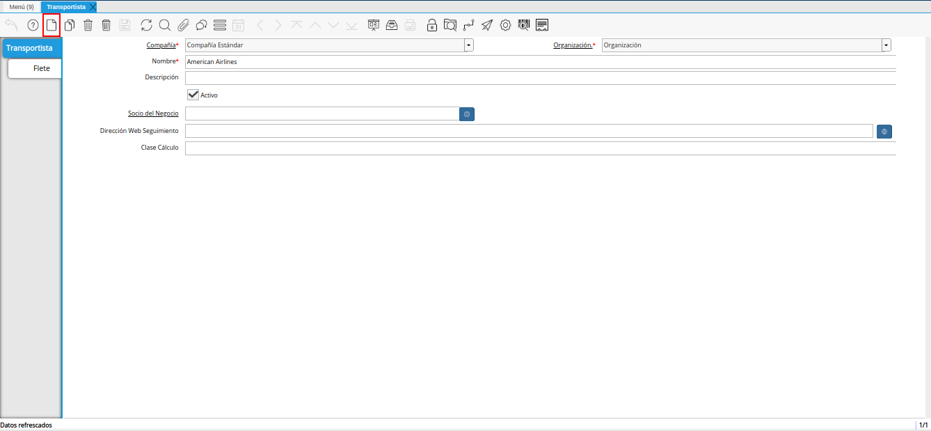 icono registro nuevo de la ventana transportista