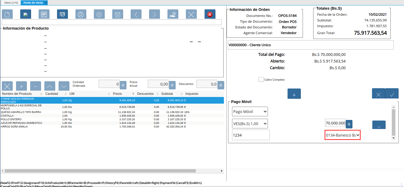 campo banco del pago
