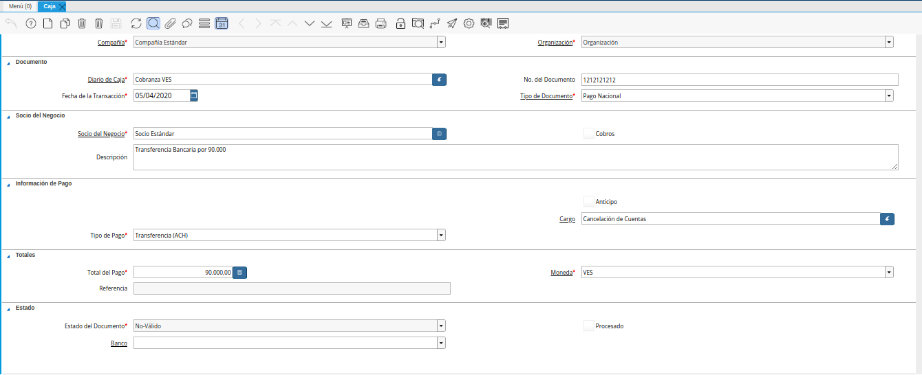 Pago en Ventana Caja