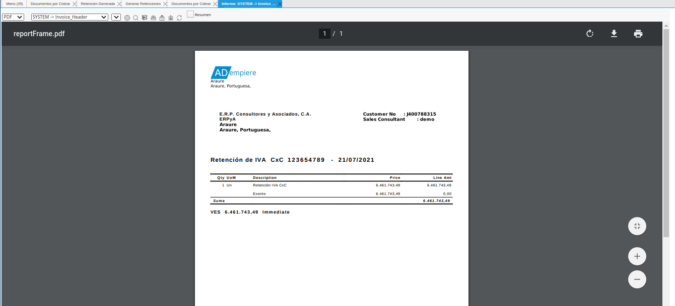 PDF Retención de IVA CxC
