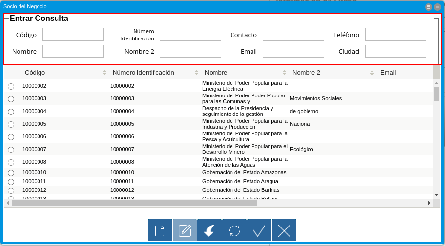 Ventana Socio del Negocio del Icono Cliente de la Barra de Herramientas del Punto de Venta