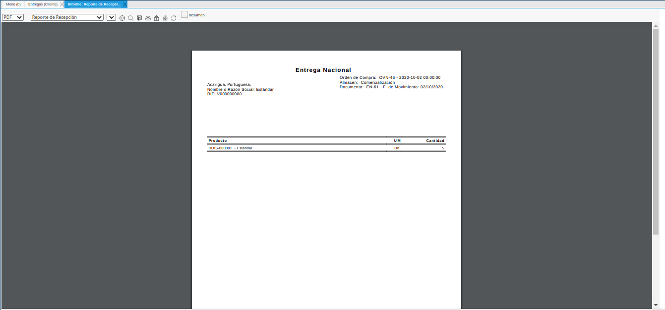 Imprimir Entregas Generadas