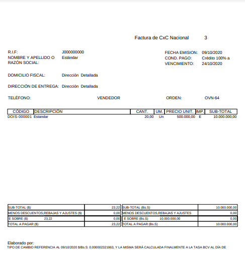 Imprimir Facturas Generadas