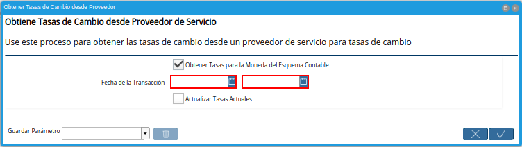 campo fecha de transacción del proceso