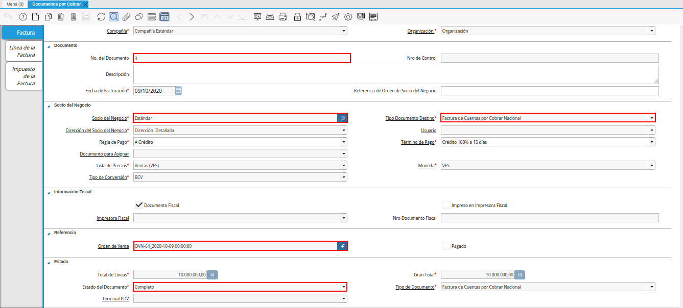Consulta de Facturas Generadas