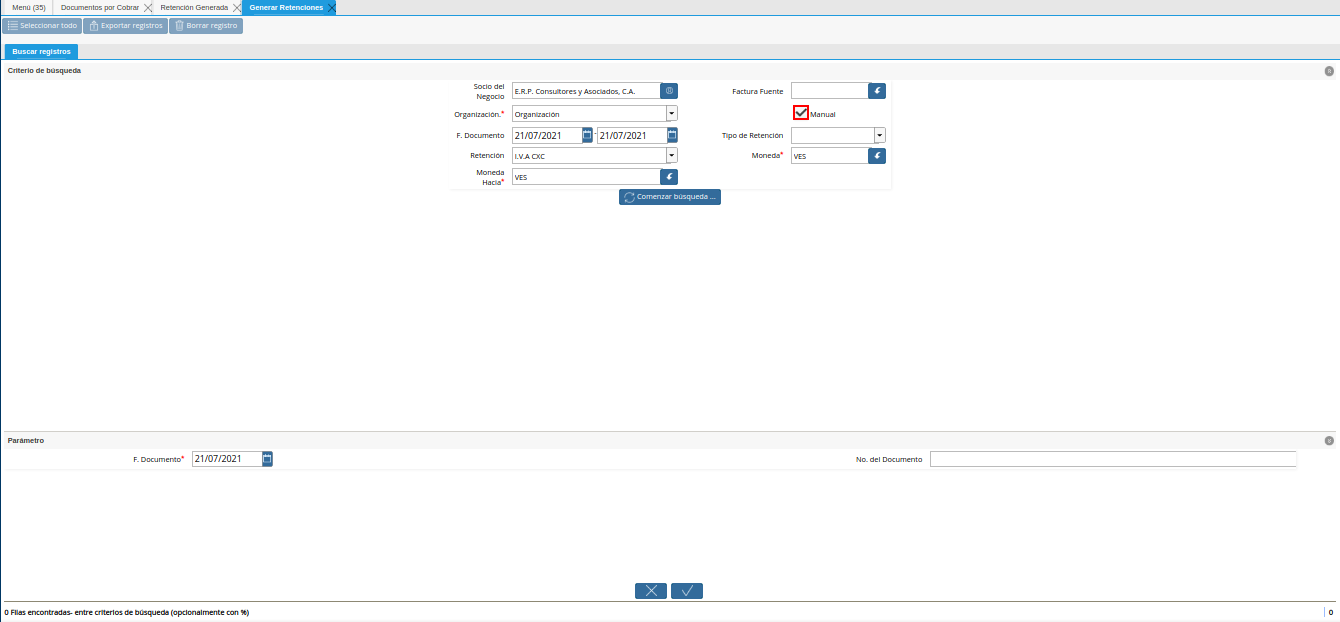 check manual de la retención
