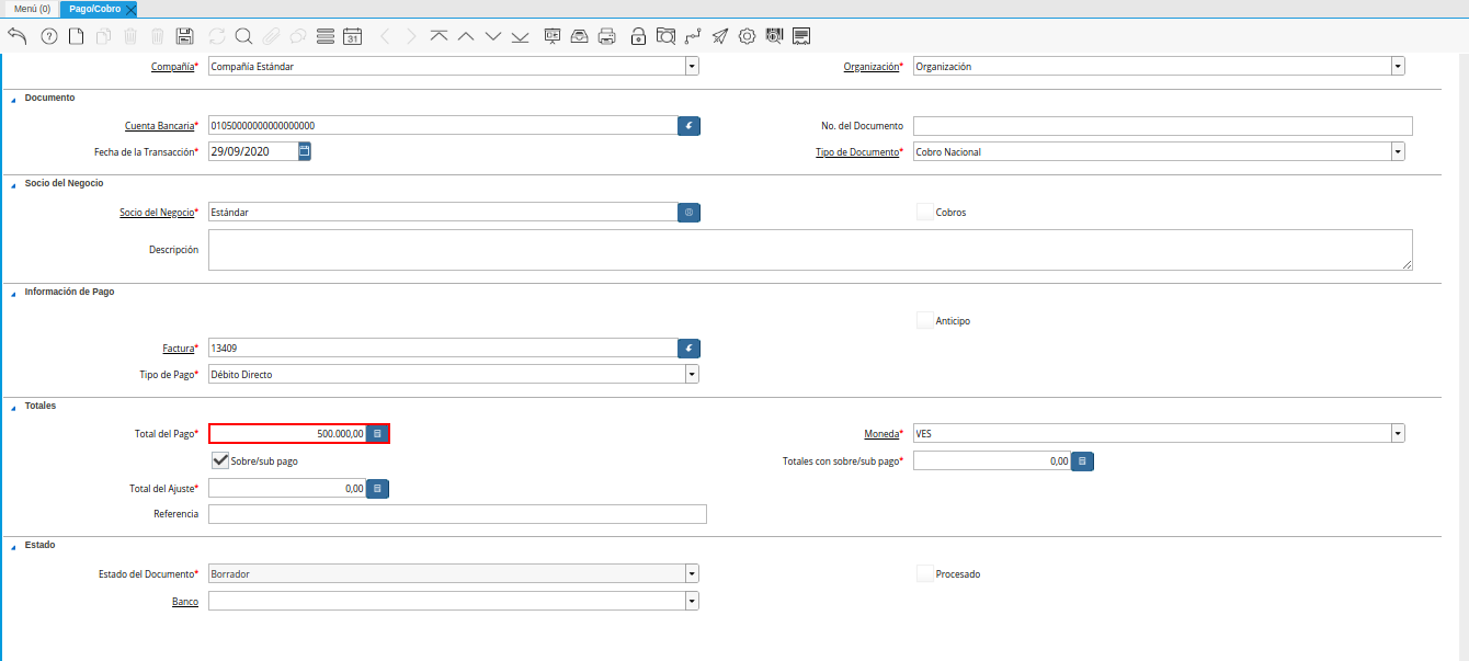 Campo Total del Pago