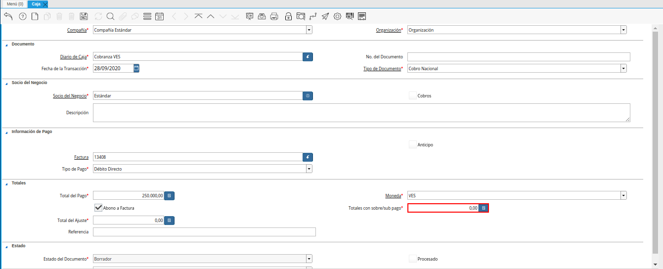 totales con sobre sub pagos