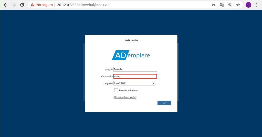 Campo Contraseña del Usuario