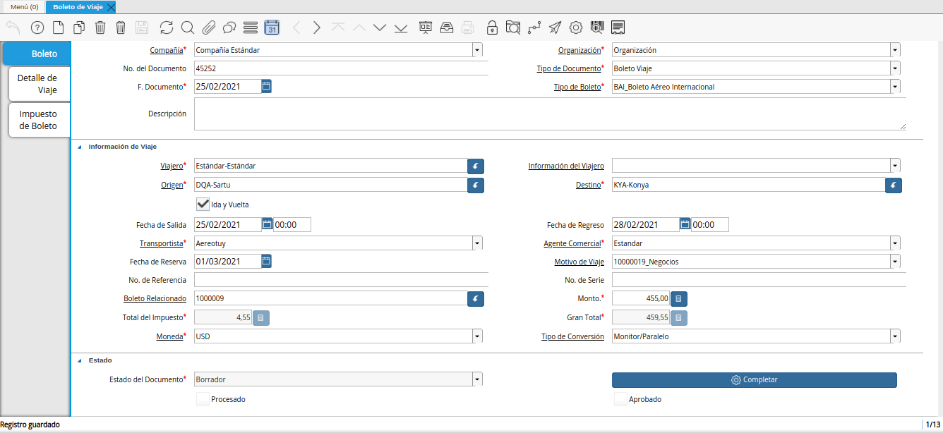 ventana boleto de viaje
