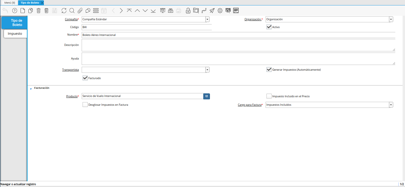 ventana tipo de boleto