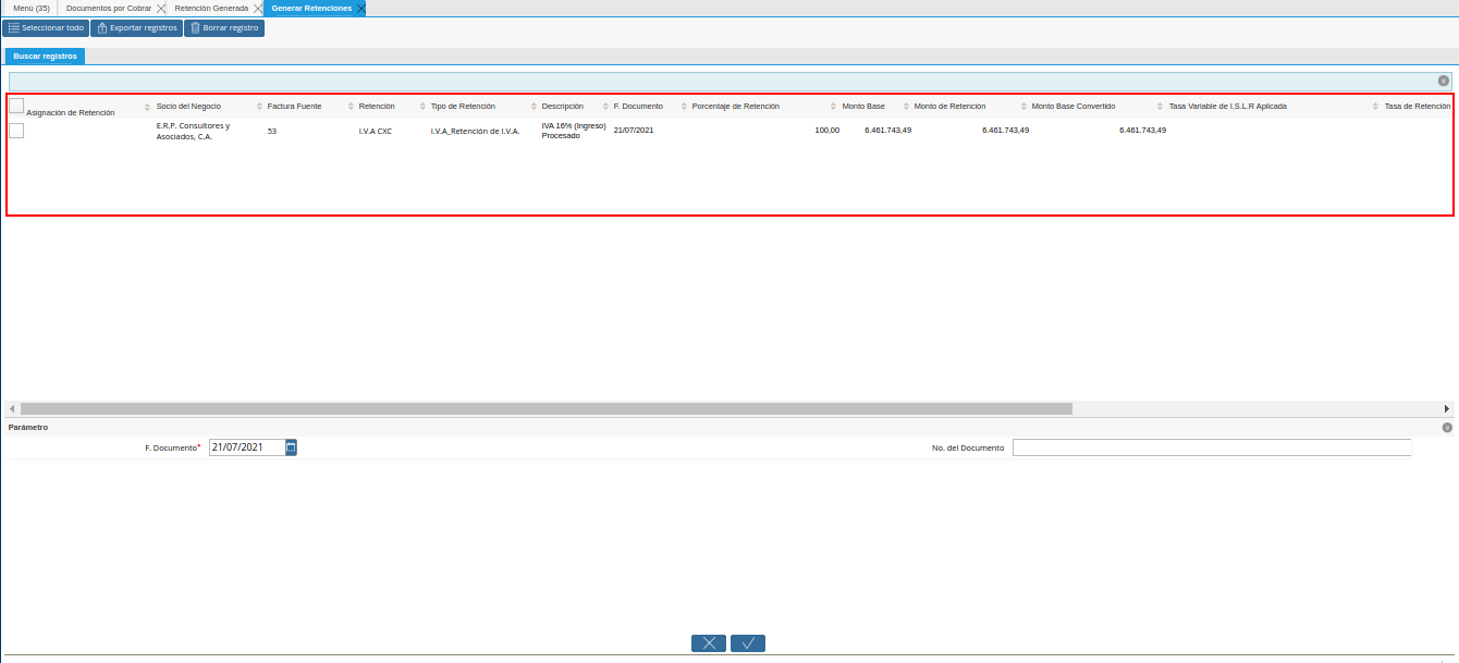 estimaciones de retenciones